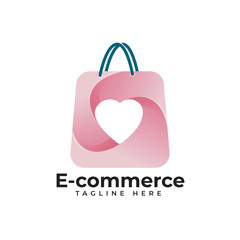 Online shopping logo design template. digital shopping logo. mouse cursor and cart concepts. perfect for ecommerce, sale, store, shop, discount, or web