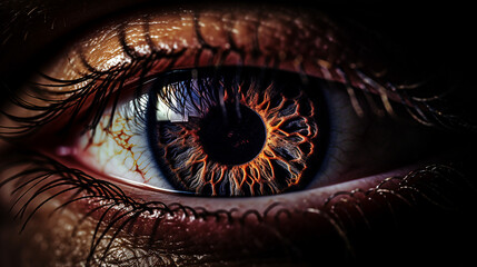 eye macro photography close-up detail on black background