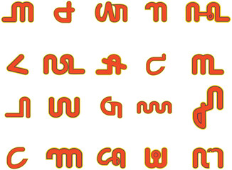 Set of Hanacaraka Javanese alphabeth