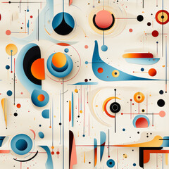Seamless pattern with elements of futurism: abstraction by modern