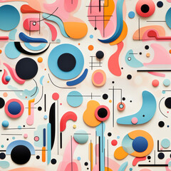 Seamless pattern with geometric shapes: abstraction by modern
