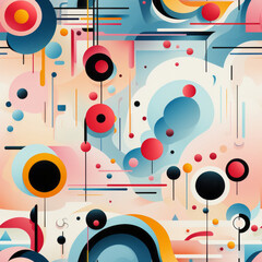 Obraz premium Bright shapes and colors: abstraction in the style of modern