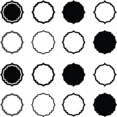 Fototapeta premium Set of 16 design summer elements, frames, borders isolated on white background