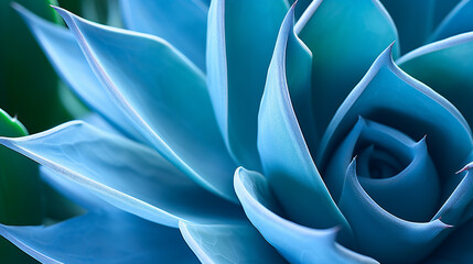 Blue Aloe Plant Close Up: Abstract Nature Botanicals