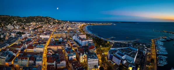 Fototapeten Aerial view of Cannes, a resort town on the French Riviera, is famed for its international film festival © Alexey Fedorenko