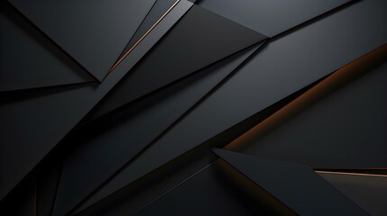 Abstract 3D Background of overlapping geometric Shapes. Futuristic Wallpaper in anthracite Colors - obrazy, fototapety, plakaty