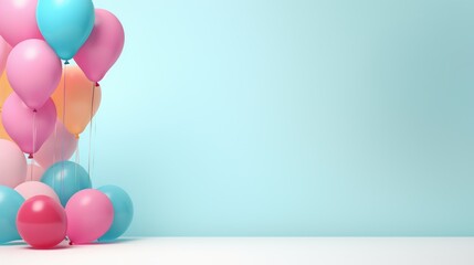 Happy birthday theme background with balloons
