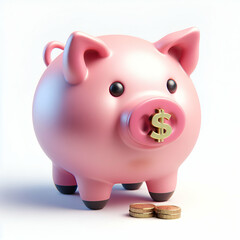 Obraz premium 3d render piggy bank isolated on white background 