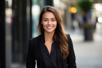 A confident business woman with smiling 