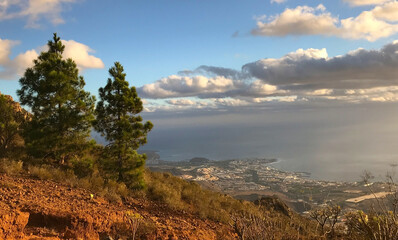 Beautiful aerial view on Costa Adeje and ocean from Taucho, Tenerife,Canary Islands,Spain.