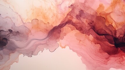 Fototapeta premium Trendy watercolor ink splashes and smokes in natural patterns for Wallpaper or stationary printing