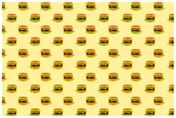 Food -Hamburger Pattern Background