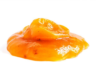 Apricot jam isolated on white background; cut out