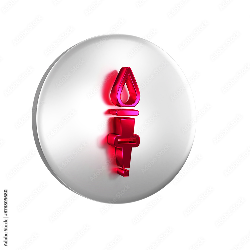 Poster red torch flame icon isolated on transparent background. symbol fire hot, flame power, flaming and h