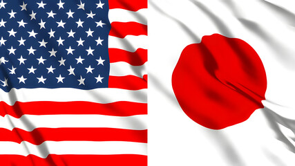 アメリカと日本の国旗