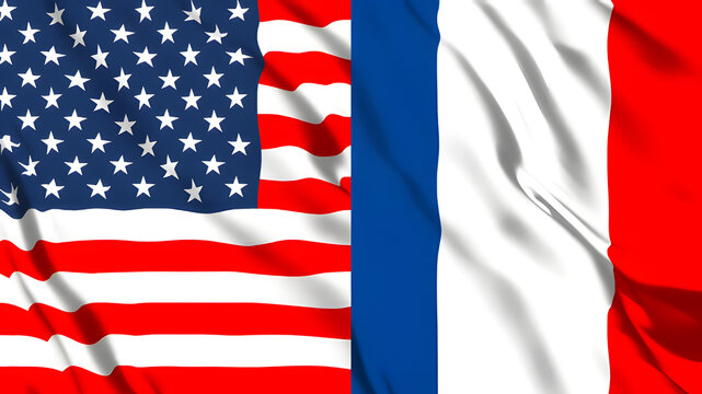 アメリカとフランスの国旗