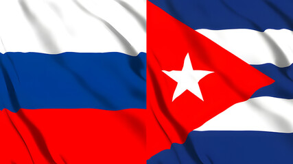 ロシアとキューバの国旗