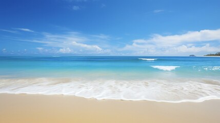 Fototapeta na wymiar a beach with turquoise water and white sand