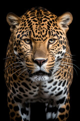 Jaguar on black background