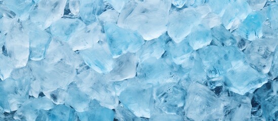 Top view crystal clear ice cubes isolated background. AI generated image - Powered by Adobe