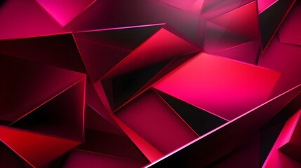 Abstract 3D Background of overlapping geometric Shapes. Futuristic Wallpaper in hot pink Colors