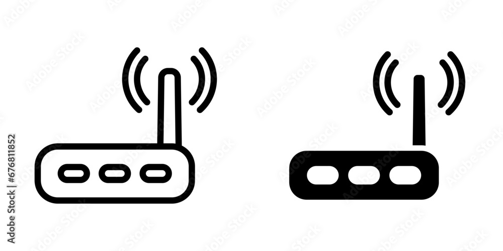 Wall mural wifi router icon set. collection of vector symbol in trendy flat style on white background.