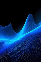 Blue Wave of dots and weave lines. Abstract background. Network connection structure.