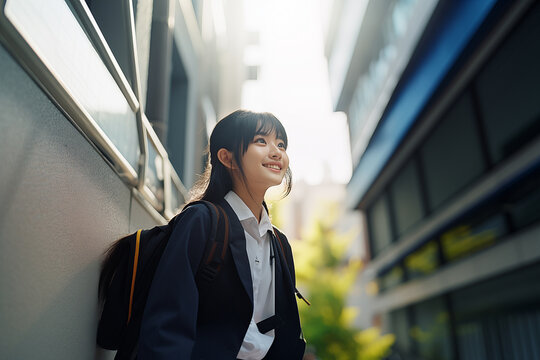 未来を見つめる高校生