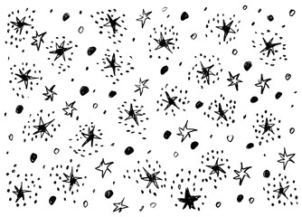 White background with black stars