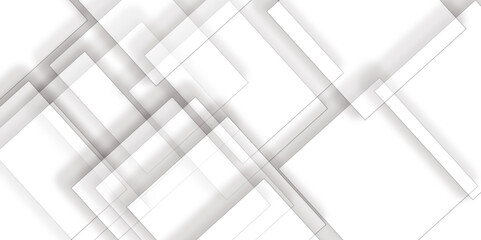 Abstract background with lines White and gray.white paper transparent material in triangle technology and square shapes in random geometric pattern background. business concept futuristic design .