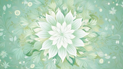 there is a white flower on the turquoise background with some small flowers