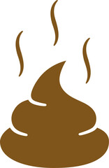 Brown poop icon design in flat style.