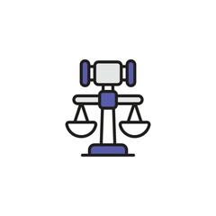 Justice icon design with white background stock illustration