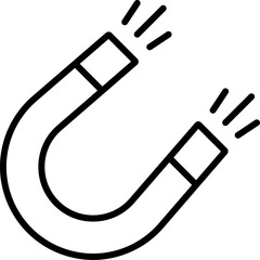 Magnet attraction icon design in linear style.
