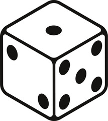Single whit dice icon design. Vector.