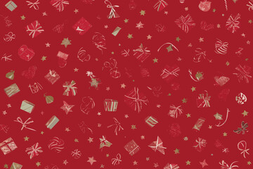 Vector seamless pattern with Christmas elements. Christmas and New year decoration. Winter background. Pattern for fabric, textile, wrapping paper and other decoration. vector art illustration 