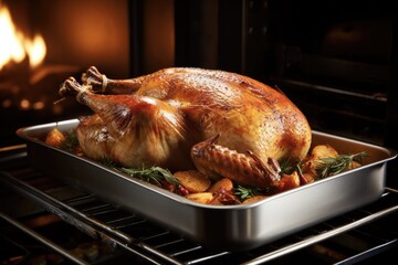 Cook A Turkey: Homemade Roasted Thanksgiving or Christmas Turkey in a Oven Roasting Pan.