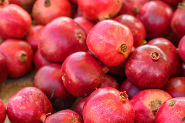 fresh juicy pomegranates at the bazaar on the island of Cyprus in autumn 3