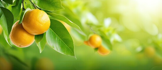 In the green background of nature the vibrant orange color of a lemon tree stands out reminding us...