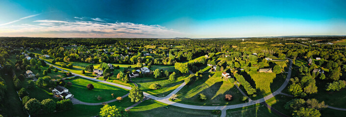 Aerial Drone Panoramic of Beautiful Maryland Suburb