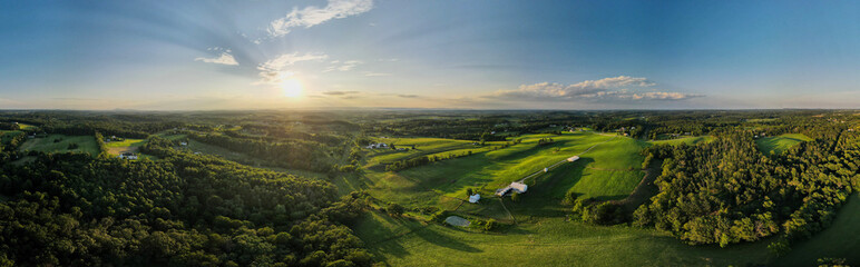 Tranquil Morning Light Over Rural Frederick, Maryland: A Panoramic View