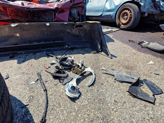 Car Wreck. Vehicle Traffic Crash Accident