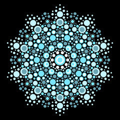 Colorful symmetrical dot mandala illustration - 676819650
