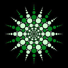 Colorful symmetrical dot mandala illustration - 676819658