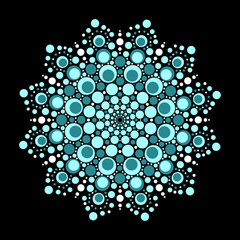 Colorful symmetrical dot mandala illustration - 676819659