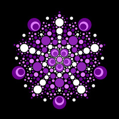 Colorful symmetrical dot mandala illustration - 676819668