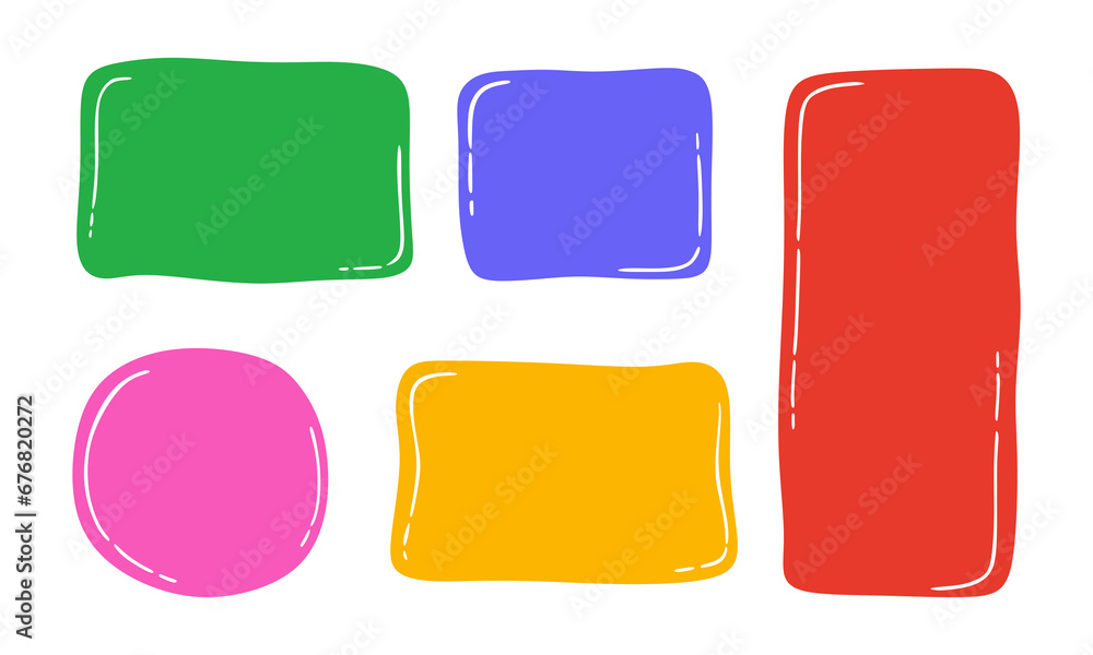 Poster set of hand drawn quote posters. collection of colorful empty quote frames. blank speech bubbles iso