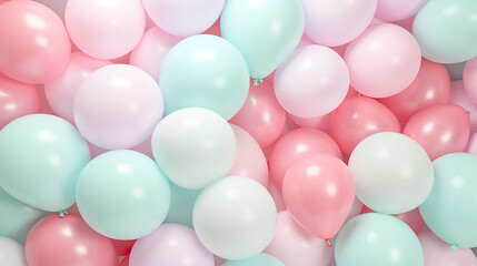 Fototapeta na wymiar Colorful Balloons Background for Joyful Celebrations and Events