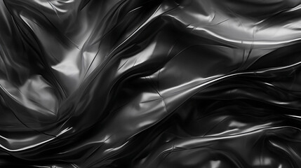 black wrinkled plastic, white plastic or polyethylene bag texture, macro,background - obrazy, fototapety, plakaty