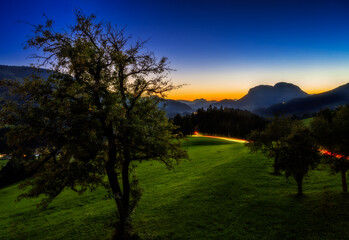 Fototapeta na wymiar Sunset in the alps of Austria